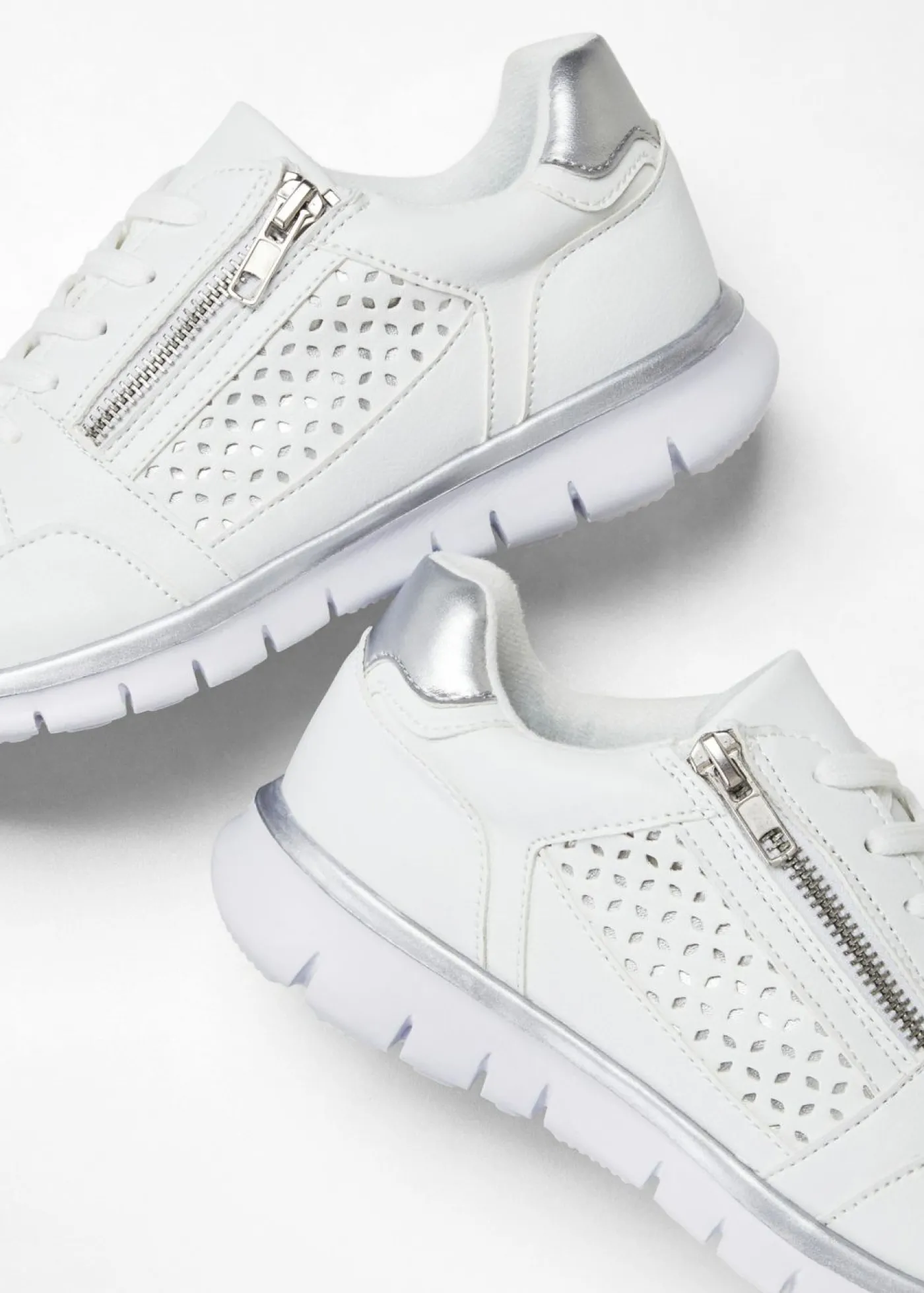bonprix bonprix Zapatillas deportivas con cremallera Blanco Discount