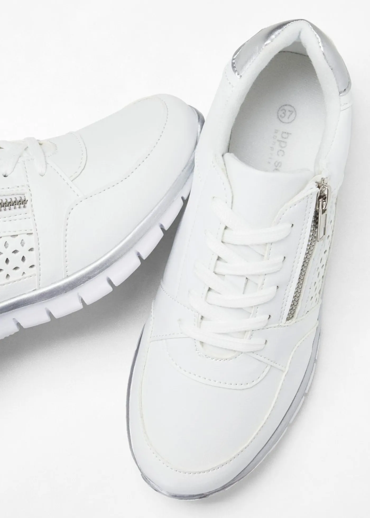 bonprix bonprix Zapatillas deportivas con cremallera Blanco Discount