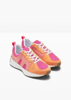 bonprix bonprix Zapatillas deportivas con inserto de malla Rosa-naranja New
