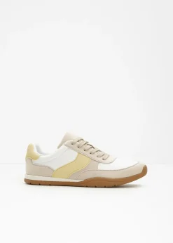 bonprix bonprix Zapatillas deportivas de estilo retro blanco-arena claro-amarillo claro Sale