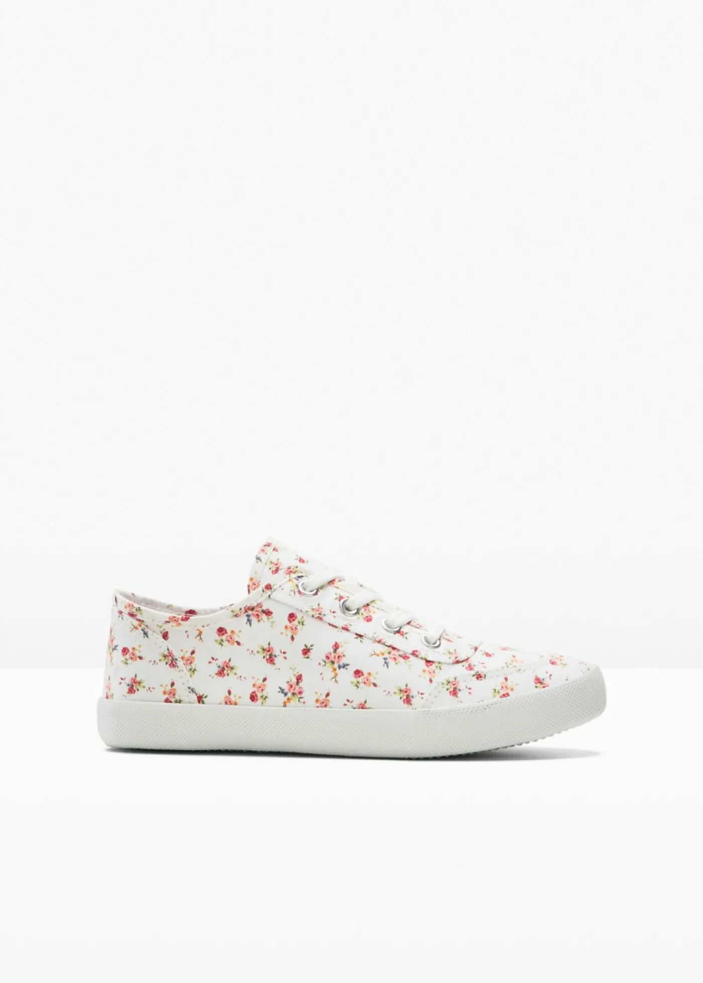 bonprix bonprix Zapatillas deportivas de lona de algodón Blanco-rojo de flores Hot