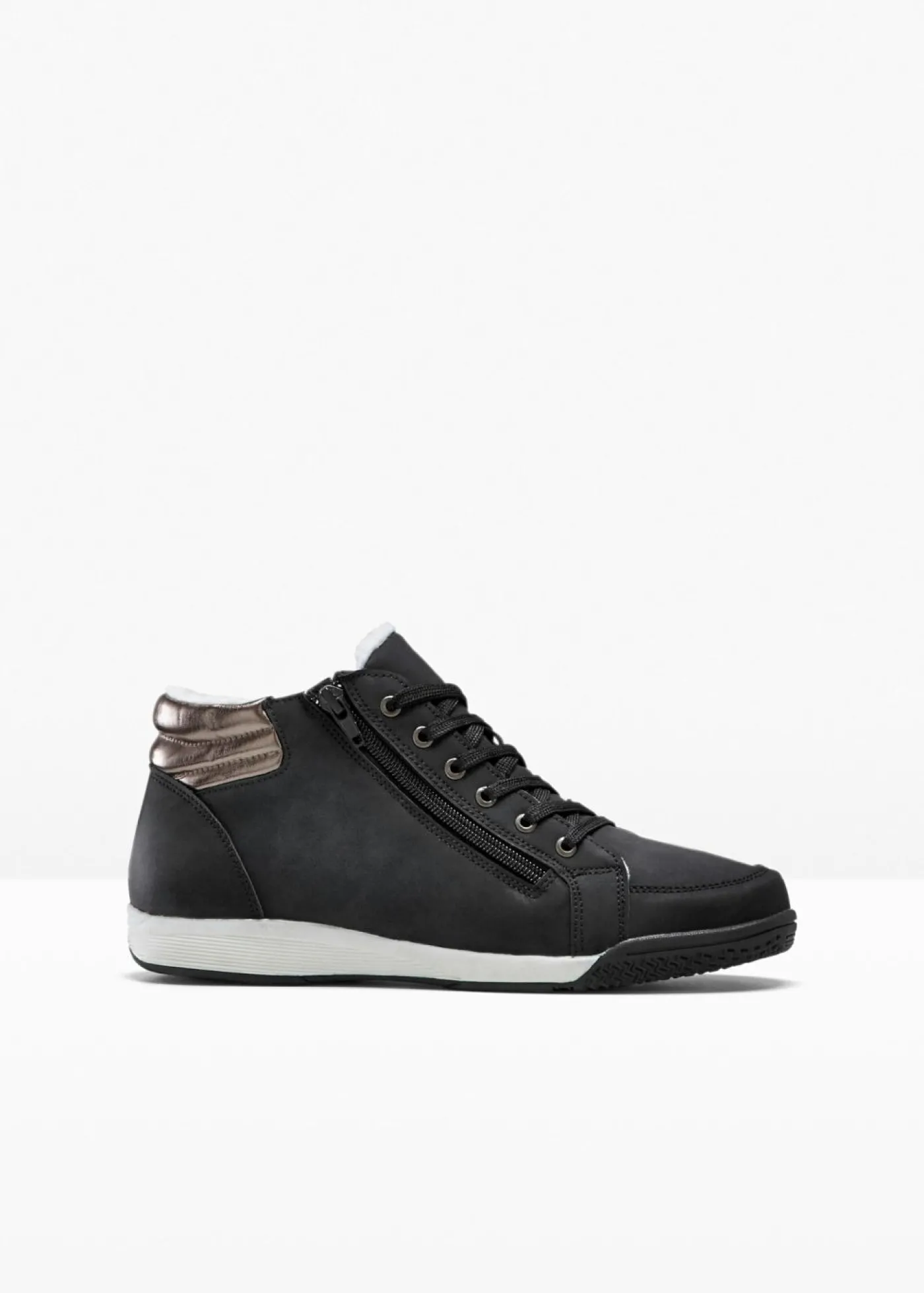 bonprix bonprix Zapatillas deportivas de caña alta con cremallera Negro New