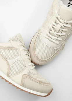 bonprix bonprix Zapatillas deportivas tipo chunky con inserto de malla Blanco perla-beige Sale
