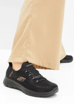 bonprix Skechers Zapatillas sin cordones de Skechers con espuma viscoelástica Negro-oro Online