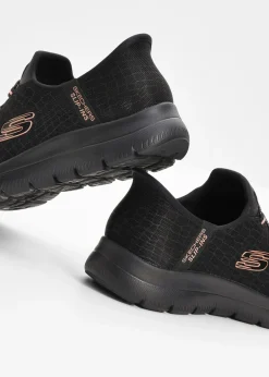 bonprix Skechers Zapatillas sin cordones de Skechers con espuma viscoelástica Negro-oro Online
