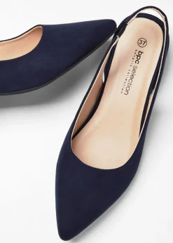 bonprix bonprix Zapatos con tacón plano y talón al descubierto Azul marino Best