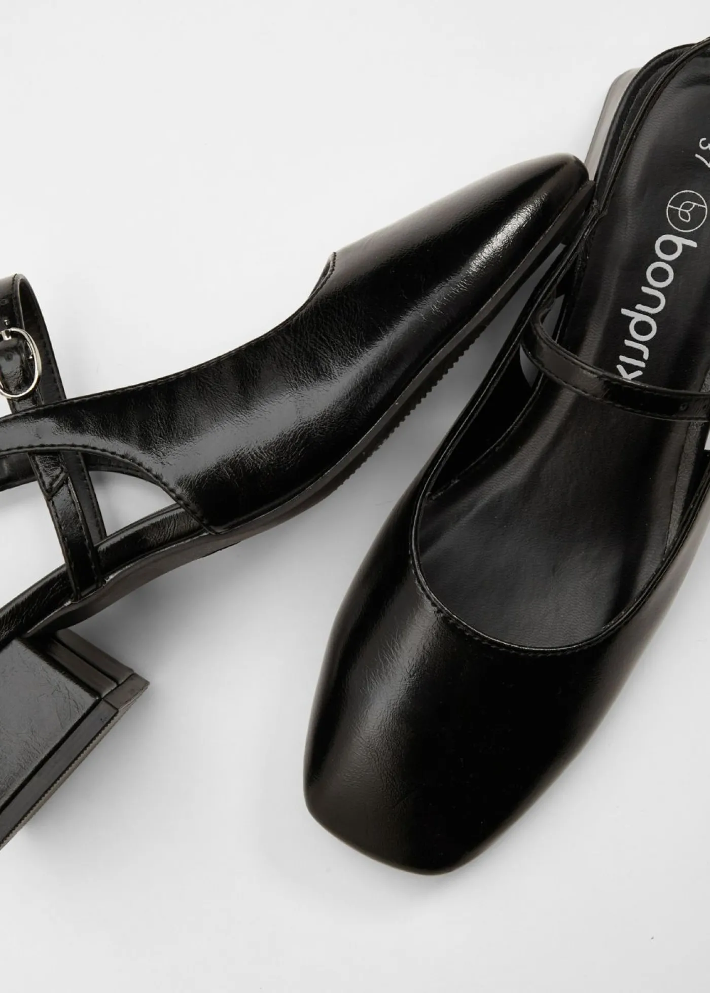 bonprix bonprix Zapatos con talón al descubierto y tira Negro Outlet