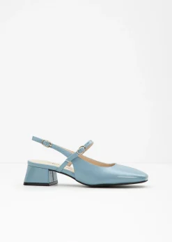 bonprix bonprix Zapatos con talón al descubierto y tira azul pálido Hot