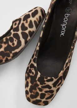 bonprix bonprix Zapatos de salón con aspecto animal estampado leo beige Clearance