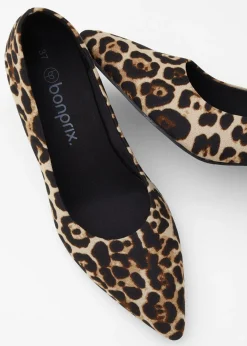 bonprix bonprix Zapatos de salón con aspecto animal estampado leo beige Clearance