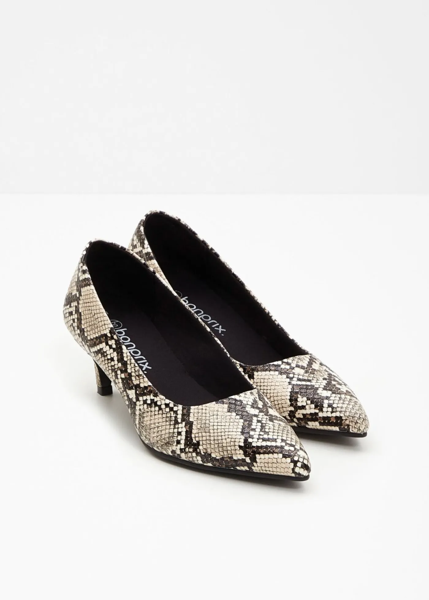 bonprix bonprix Zapatos de salón con aspecto animal Marrón con estampado de serpiente Sale