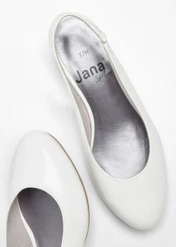 bonprix Jana Zapatos de tacón con el talón al descubierto Jana de ancho cómodo Blanco New
