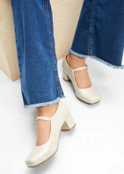 bonprix bonprix Zapatos de tacón con tira Crema Online